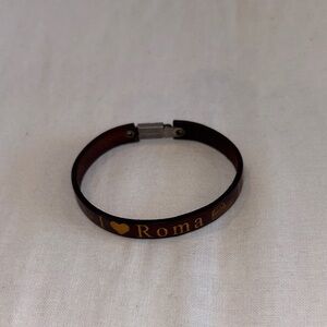 Brown 'I Love Roma' Bracelet